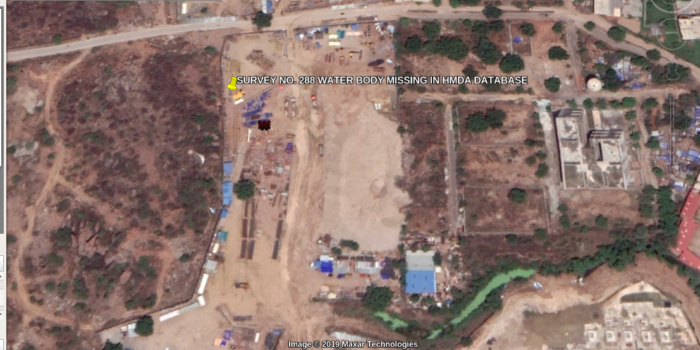 Water-Body in Puppulguda village, Rajendranagar Mandal Missing in the HMDA Database and Dumped-On To Manufacture Land.