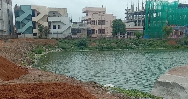 Gym Installed Inside Lake on 5 July 2020 Inspite of Notice Against Open Gym, Youth Club, Temple Constructions
